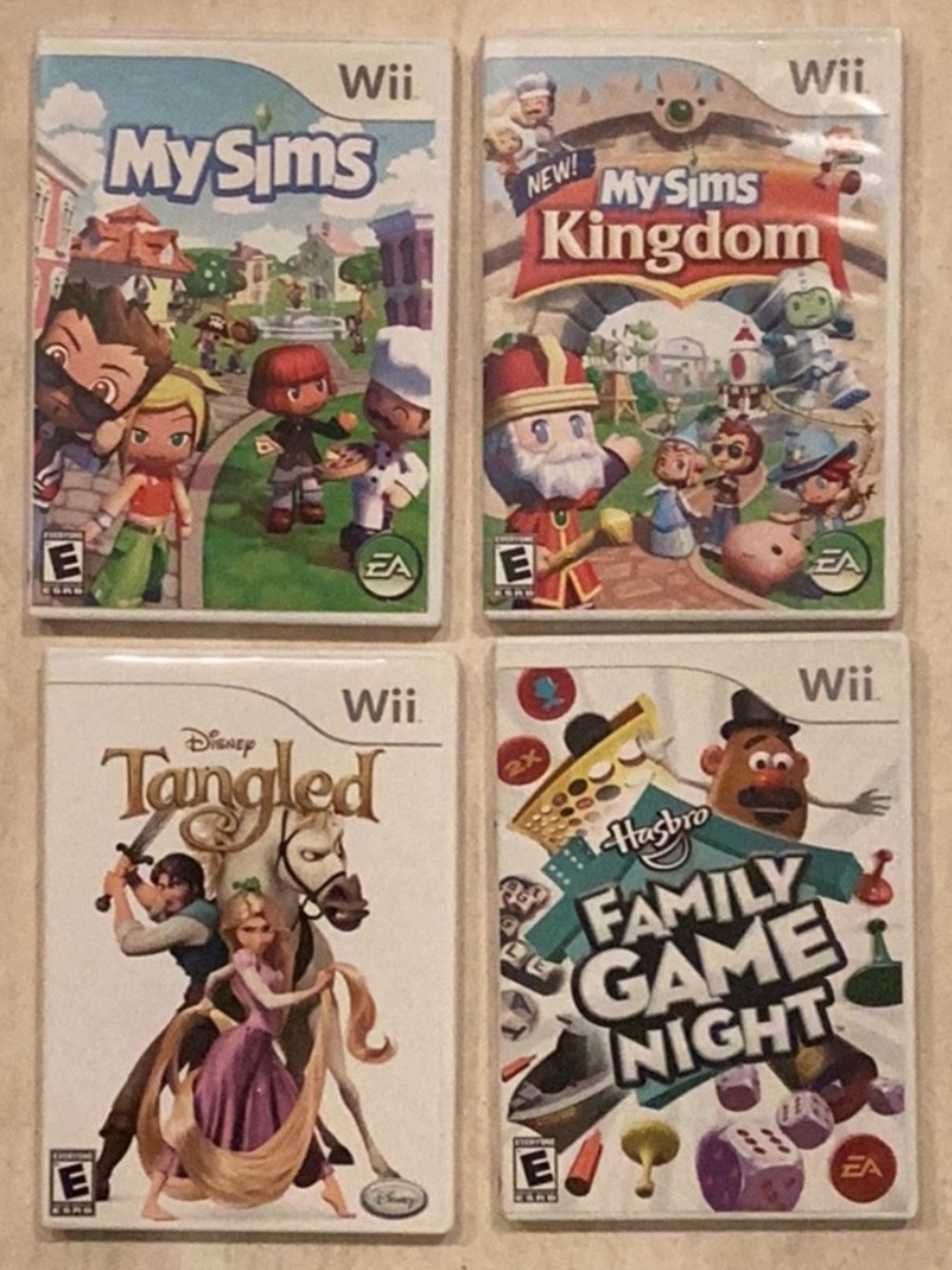 MySims Nintendo Wii Game & Disney Tangled Wii & My Sims Kingdom Lot Of 4 Games